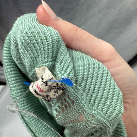 NWT Free people Pretty in Pointelle Turtleneck Bodysuit in green - Picture 6 of 8